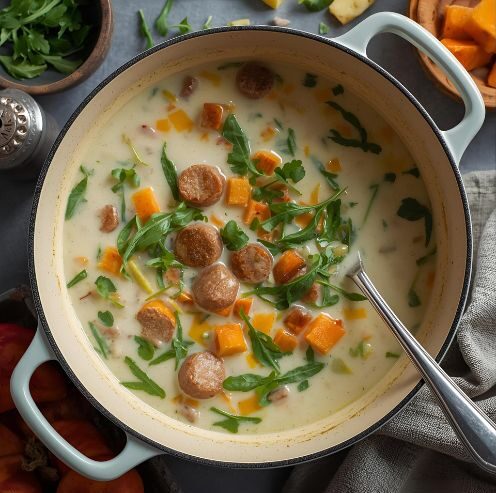 Read more about the article Arugula, White Bean and Italian Sausage Soup